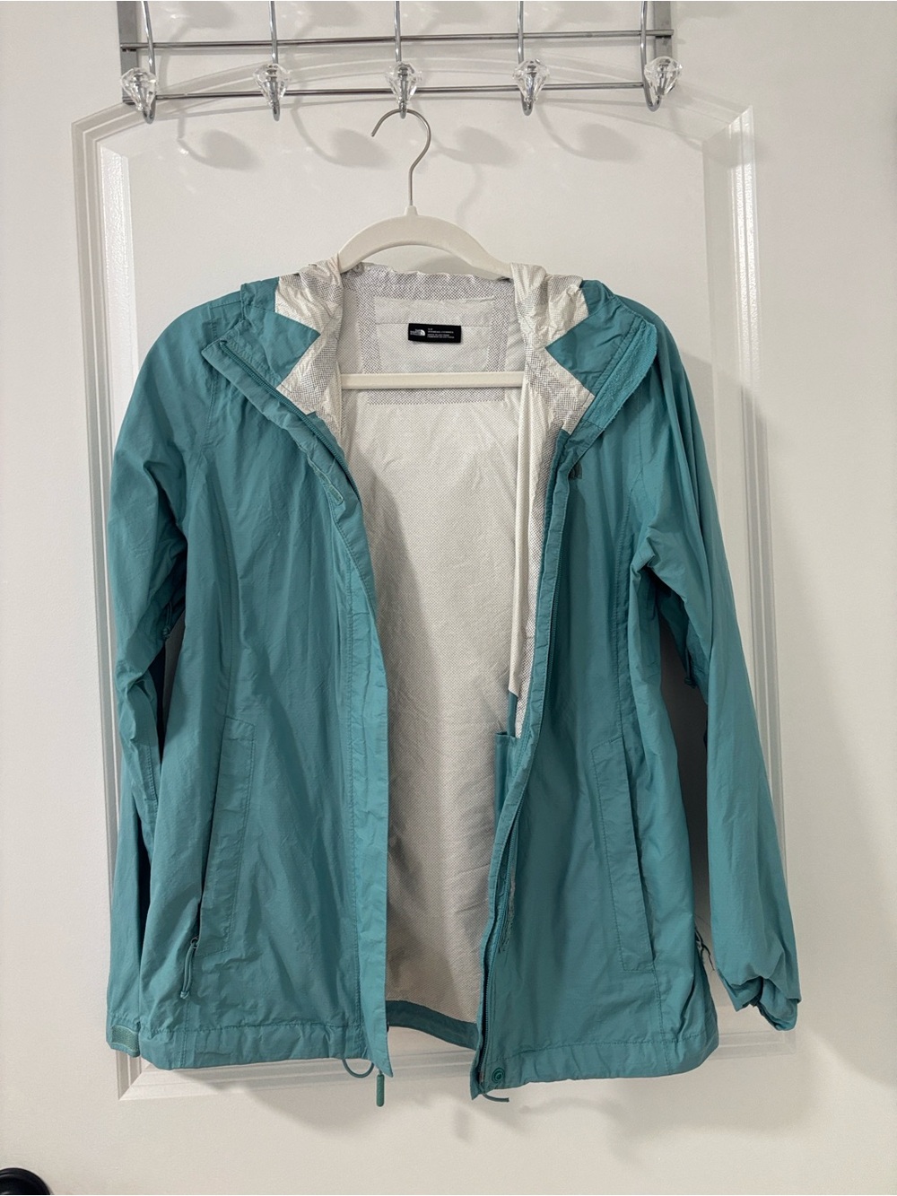 The North Face Anouk Teal Hooded Windbreaker Jacket - Women's Bristol blue